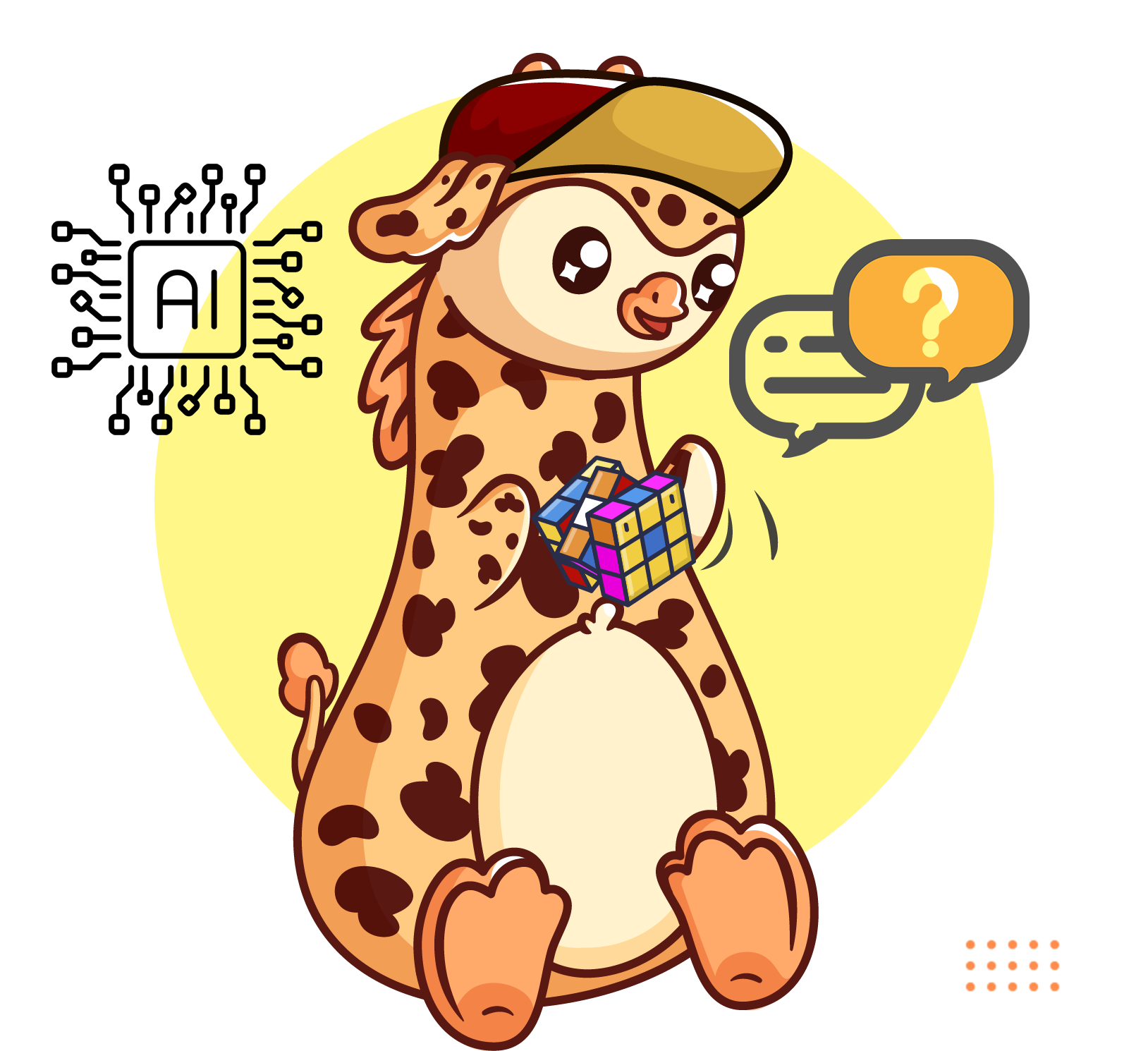 girafpingvin ai med rubikscube